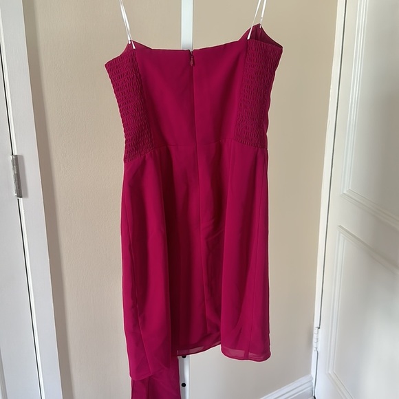 Amanda Uprichard Fuschia Mini Dress with Draping size Small - Picture 7 of 8